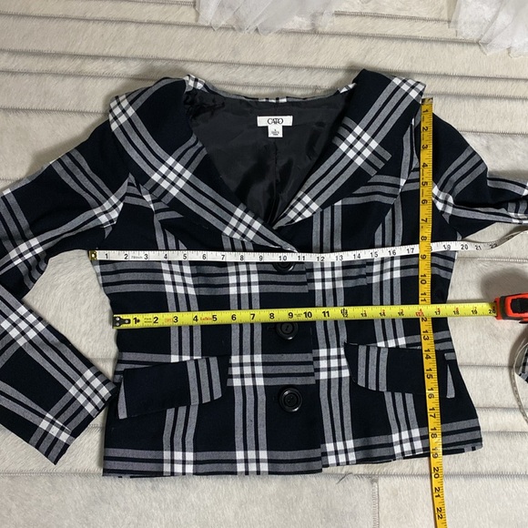 Women’s plaid black /white blazer! Work, business, office! Size S - Picture 10 of 17